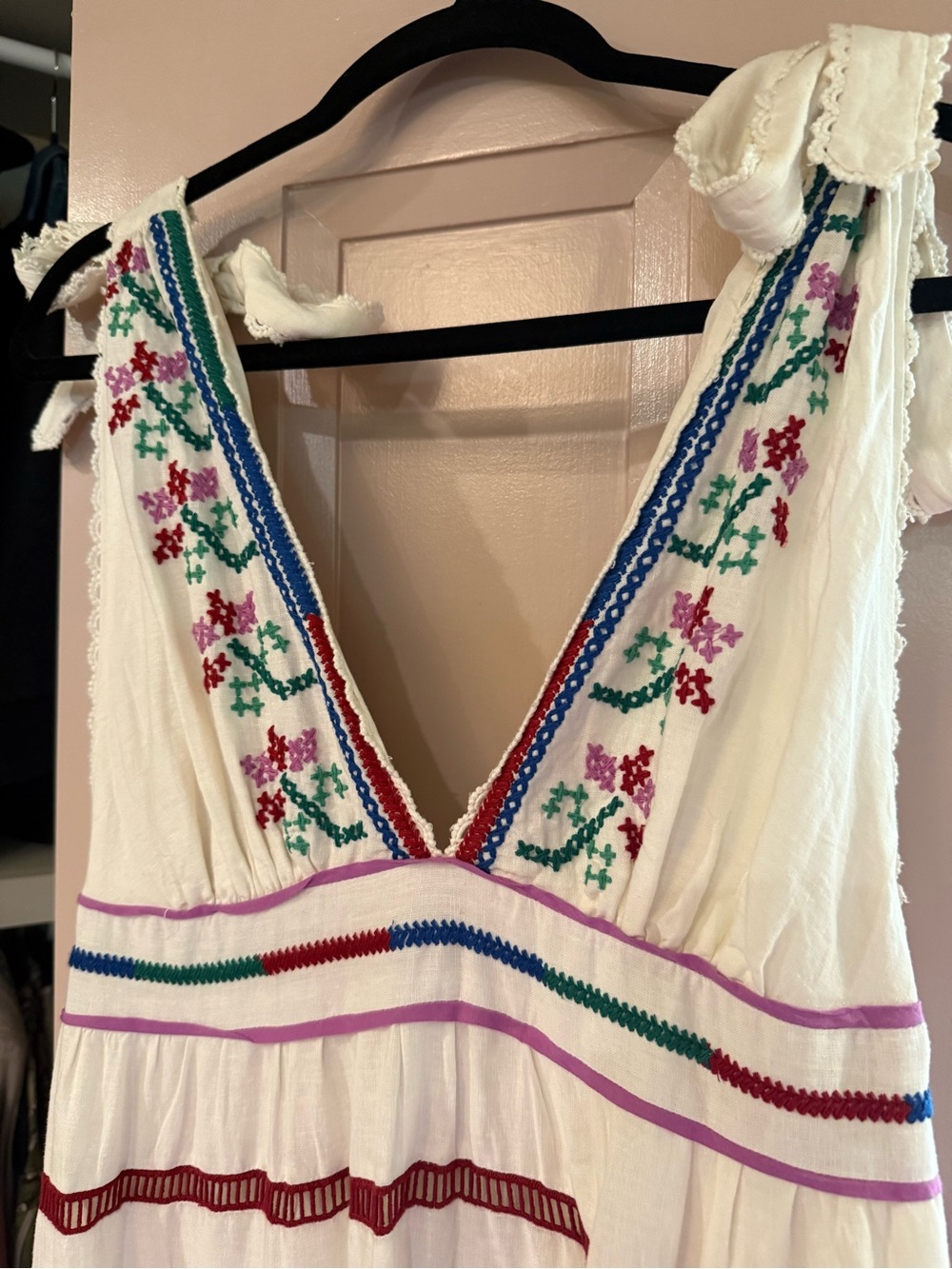 FARM Rio White Maxi Dress with Multicolor Embroidery - Picture 2 of 6
